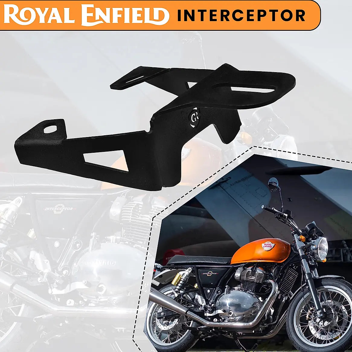 FOG LIGHT MOUNT - Black for Royal Enfield - INTERCEPTOR