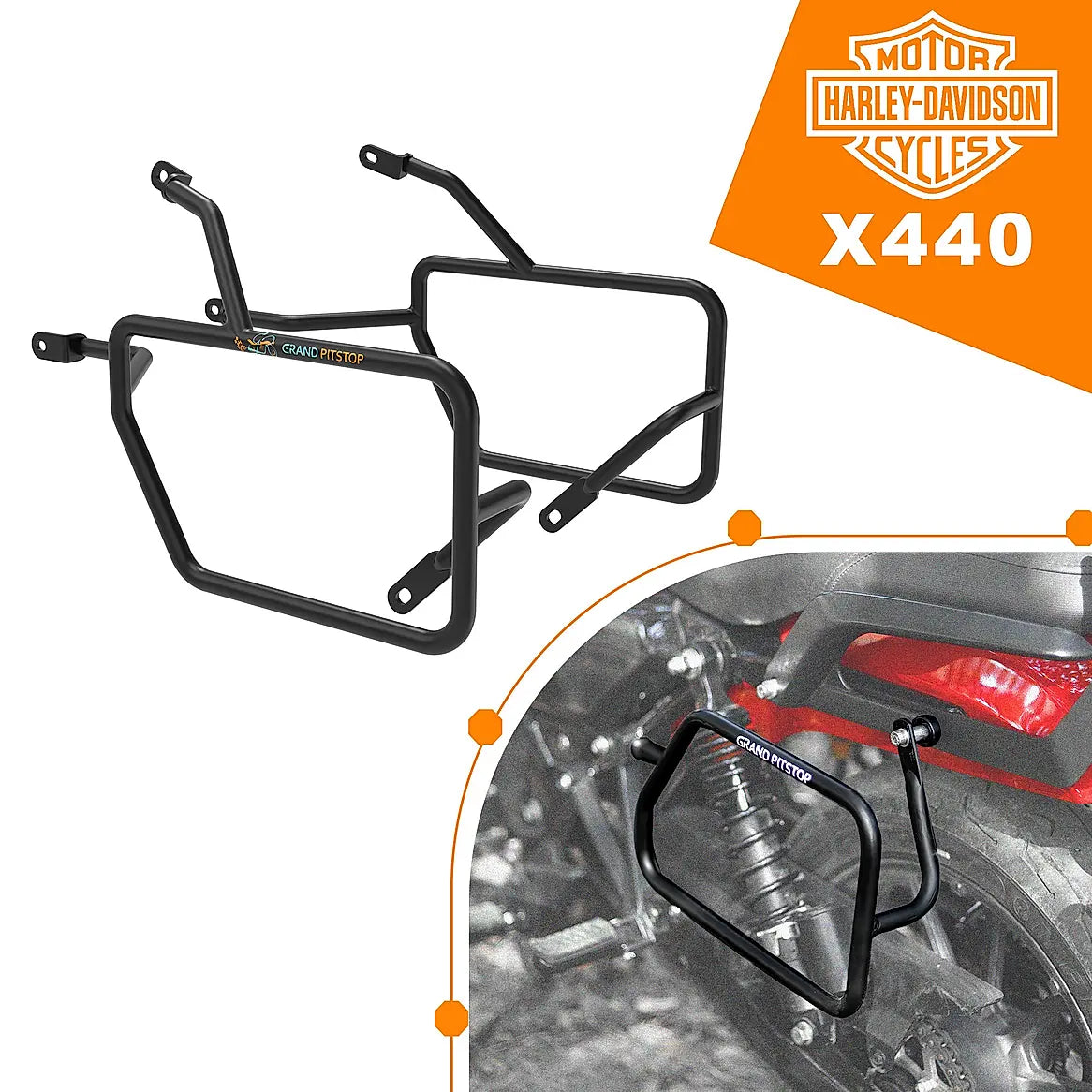 GRAND PITSTOP Saddle Stay for HARLEY DAVIDSON X 440 Black-Red