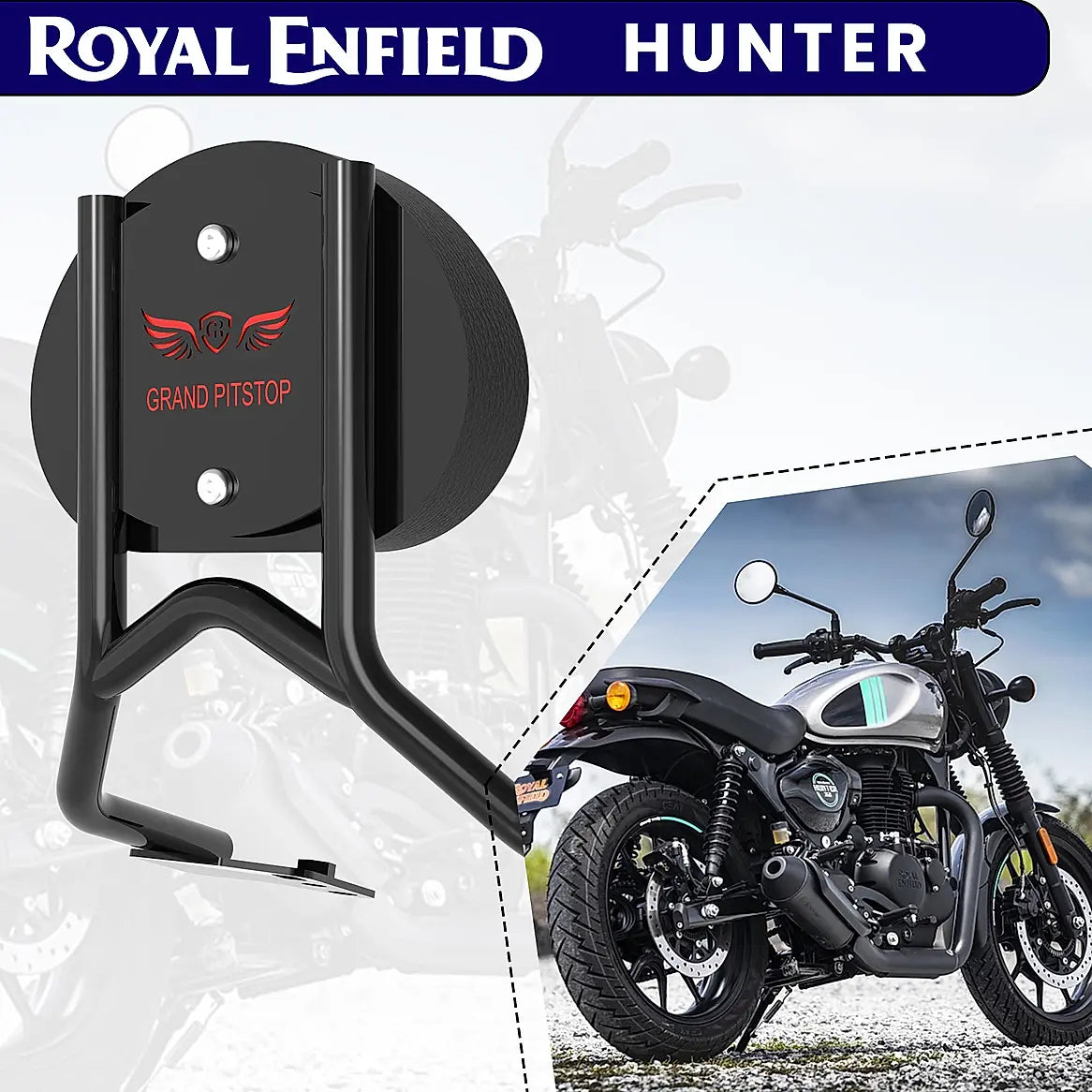 Backrest Stand for Royal Enfield Hunter - Black