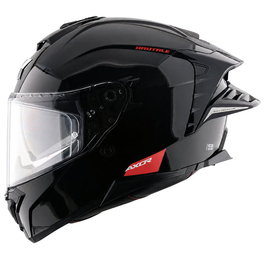 AXOR BRUTALE SOLID BLACK COLOR DUAL SPOILER HELMET