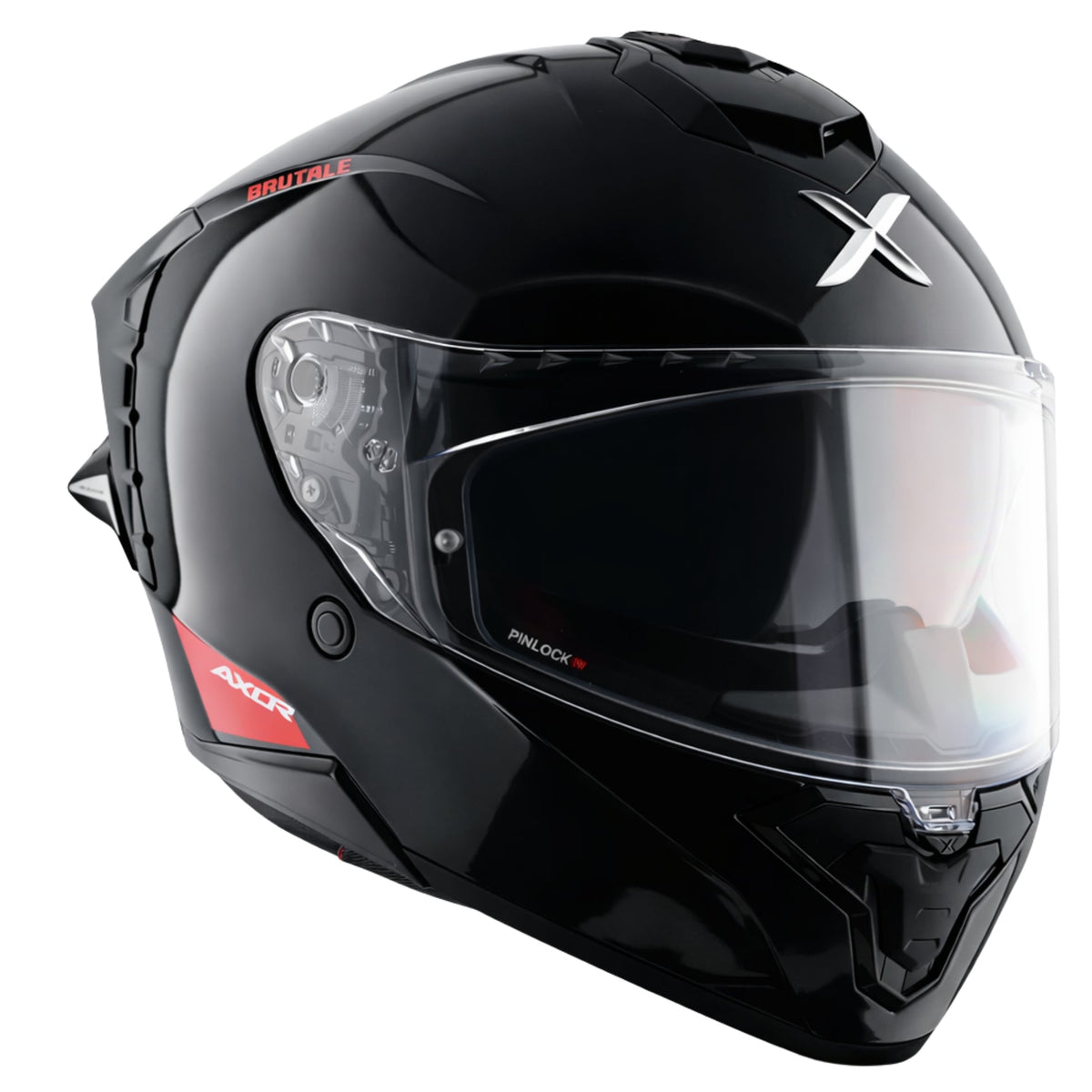 AXOR BRUTALE SOLID BLACK COLOR DUAL SPOILER HELMET