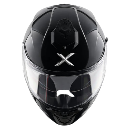 AXOR BRUTALE SOLID BLACK COLOR DUAL SPOILER HELMET