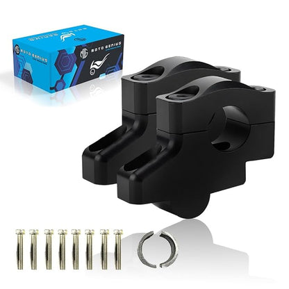 Universal Aluminium Pull Back/Off Set Handlebar Risers for Motorbike | Adjustable Height and Angle, Lightweight, Durable, Easy Installation