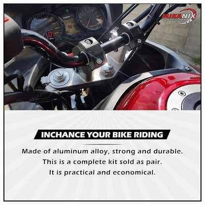 Alloy Black Universal Heavy Duty Handlebar Riser/Raiser Handle Clamps Riser For All Bikes Handlebar Riser Kit