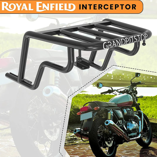 EXTENDED TOP RACK WITHOUT PLATE - Black for Royal Enfield - INTERCEPTOR