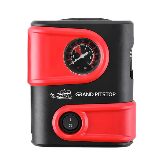 Electric Tire Inflator Air Compressor Pump for Car, Motorcycle, Balls and Mattress - Red