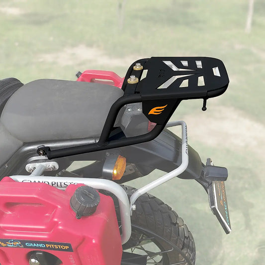 Extended Top Rack-Carrier with Plate, compatible with Pillion Backrest For Royal Enfield Himalayan-Black