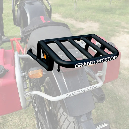 Extended Top Rack-Carrier without Plate, compatible with Pillion Backrest For Royal Enfield Himalayan-Black