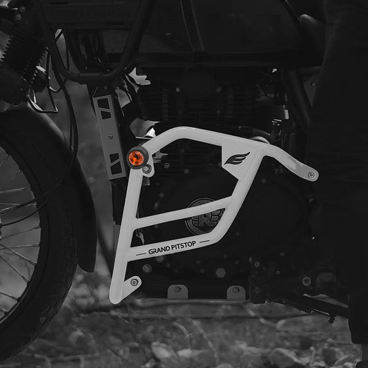 Crash Guard with Slider For Royal Enfield Himalayan-Silver