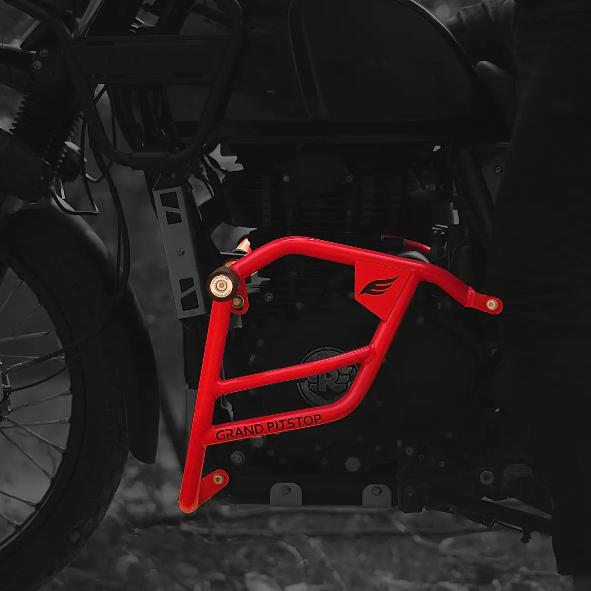 Crash Guard with Slider For Royal Enfield Himalayan-Red