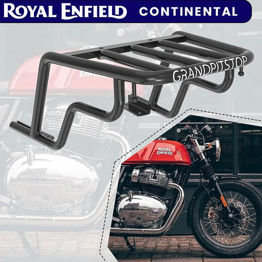EXTENDED TOP RACK WITHOUT PLATE - Black for Royal Enfield - CONTINENTAL GT