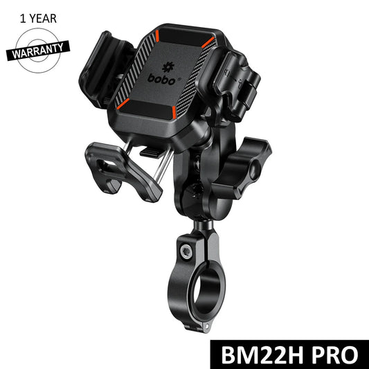BOBO BM22H (or BM22M) PRO Handlebar (or Mirror) Mount Anti-Vibration Anti-Theft Bike / Cycle Phone Holder Motorcycle Mobile Mount