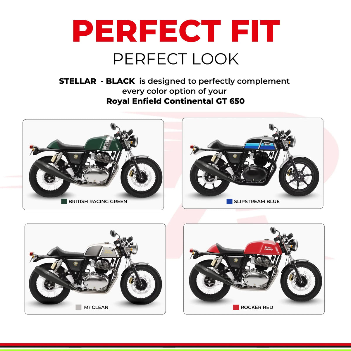 Red Rooster Performance Stellar Black Matte for Continental GT 650 / Interceptor 650